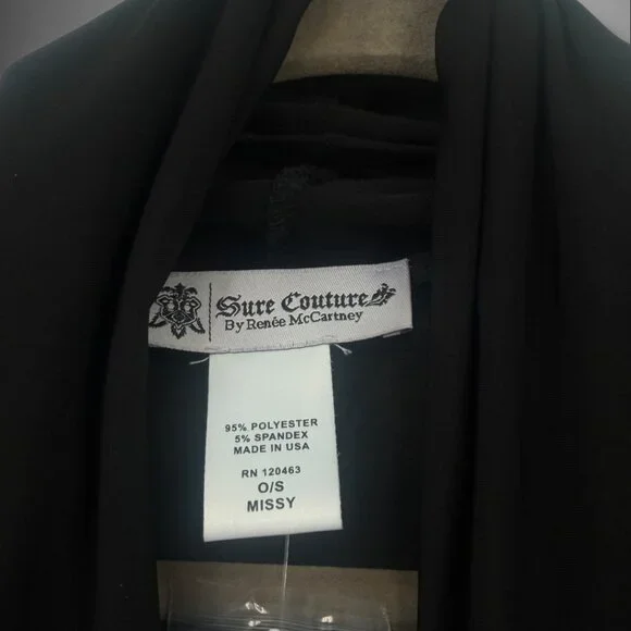 Sure Couture By Renee McCartney Black Wrap Cardigan NWT OS - Picture 4 of 4